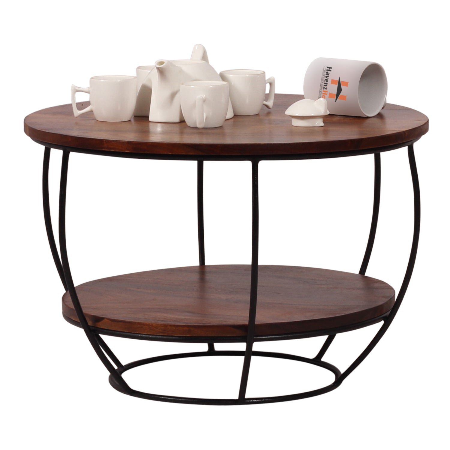 wooden round 2 tier coffee table modern sofa side table for living room tea table for 2 shelf storage table,end table,center table brown & black wooden round 2 tier coffee table modern sofa side table for living room tea table for 2 shelf storage table,end table,center table brown & black