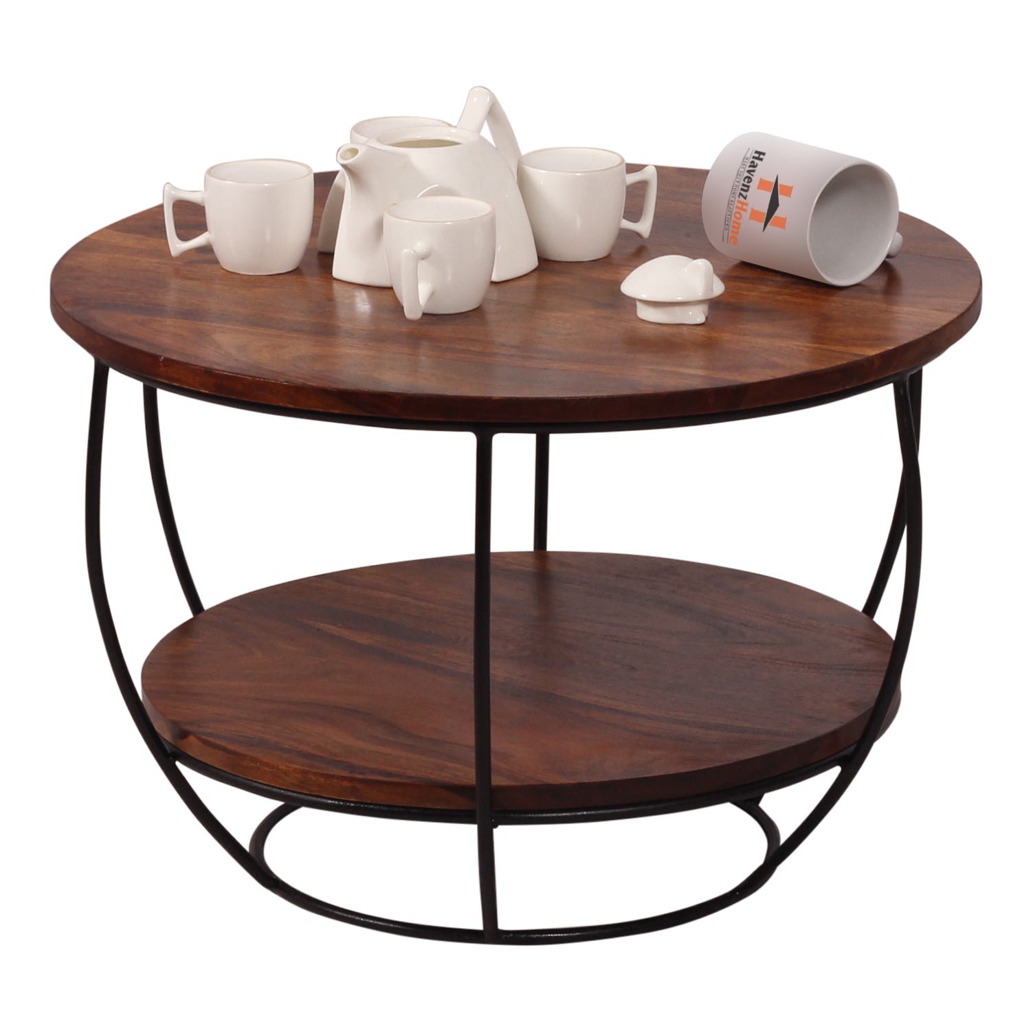 wooden round 2 tier coffee table modern sofa side table for living room tea table for 2 shelf storage table,end table,center table brown & black wooden round 2 tier coffee table modern sofa side table for living room tea table for 2 shelf storage table,end table,center table brown & black